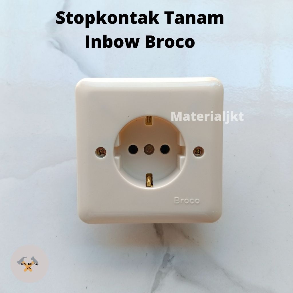STOPKONTAK BROCO Inbow 1 LUBANG SEGI ARDE OUTBOW OB BROCO Broko tanam TanemTembok kayu stop Kontak C