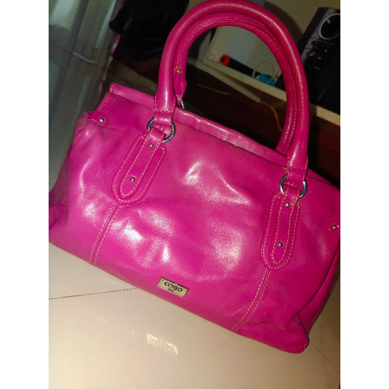 (Preloved Authentic) Cobo Made In Italy Fuschia Leather Hand Bag