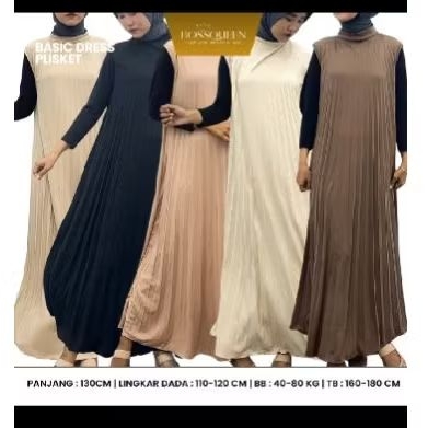 Dress Plisket tanpa Lengan