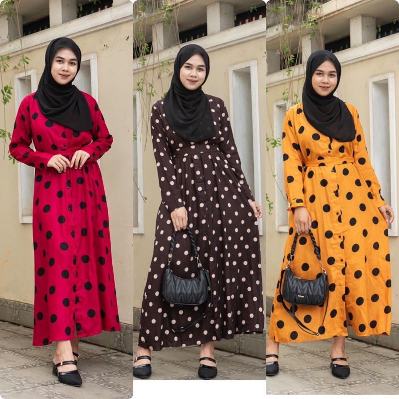 fashion muslim gamis wanita bahan rayon / gamis rayon busui friendly