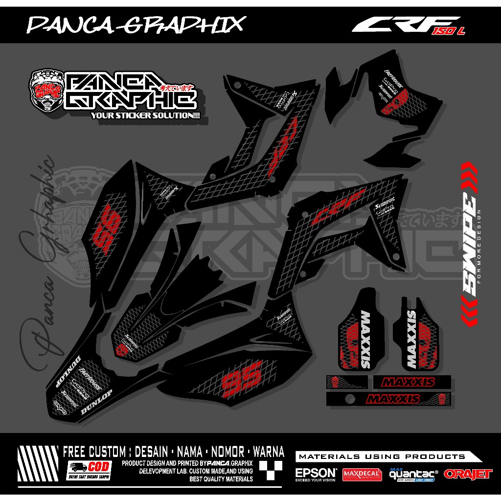 DECAL CRF 150 / STIKER CRF /DECAL CRF / HOLOGRAM / FULL BODY BISA CUSTOM NAMA NOMOR SPONSOR