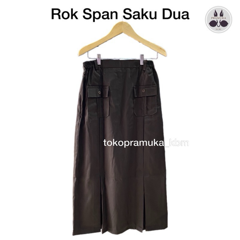 Rok Span Pramuka Saku Dua Ploi Depan | Rok Span Cokelat