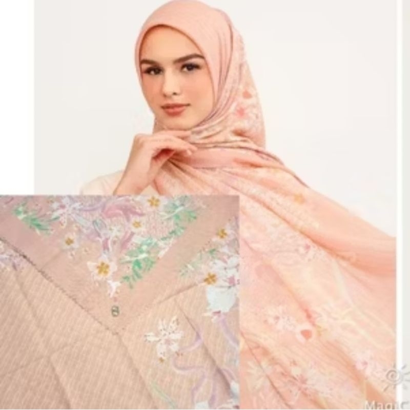 Hijab voal premium buttonscarves Bs paradiso series laser cut biasa