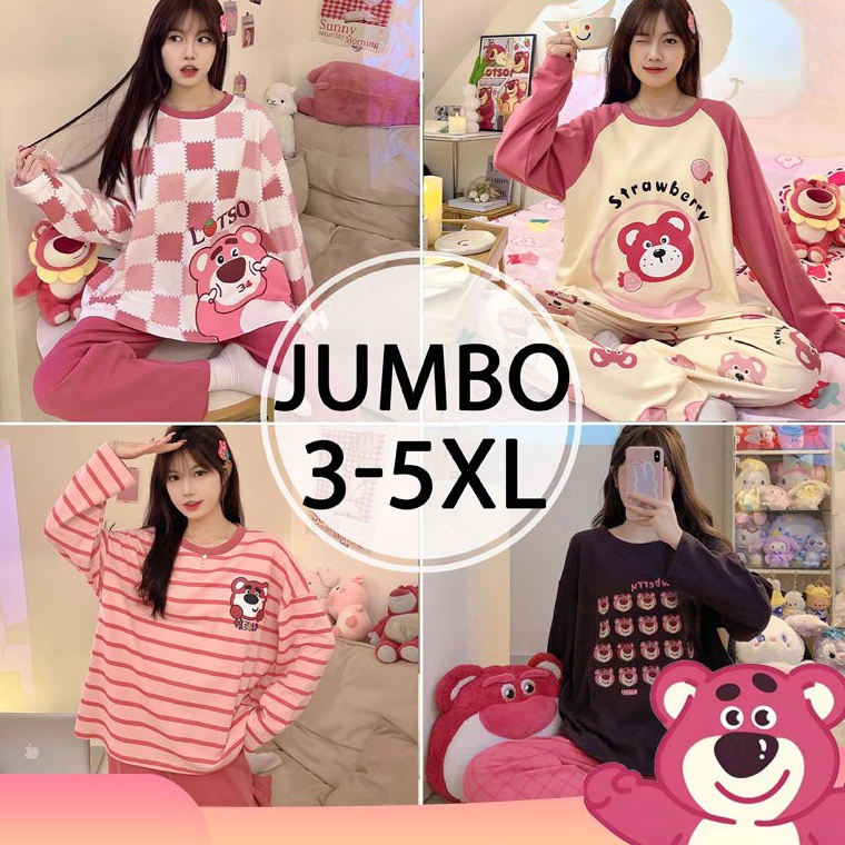 Model Terpopuler 2in1 Piyama Jumbo Wanita 5XL  Baju Tidur Jumbo 5XL  Piyama Oversize Wanita Dewasa  