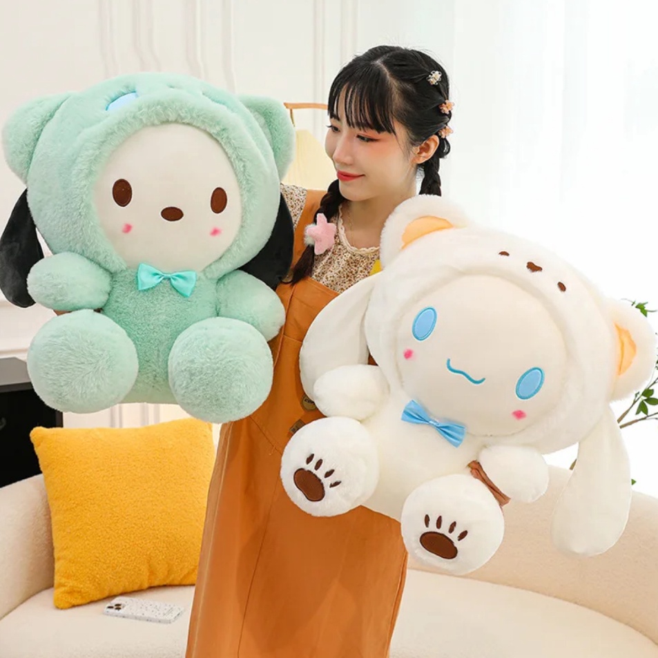 Stock Banyak  Boneka Sanrio Cinamoroll Kuromi Pochacco Jade Dog Kuromi Dressing Doll Plush Toy Anima