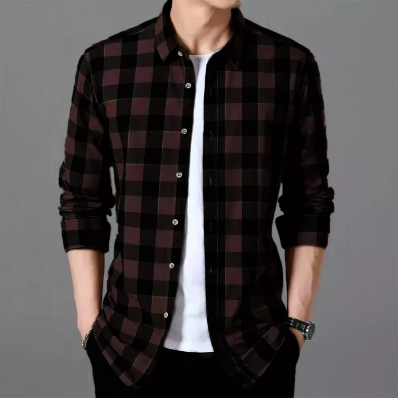 Kemeja Pria Lengan Panjang Premium Baju Kemeja Flanel Cowok Cewek Distro Motif Kotak / Hem Cowo Keki