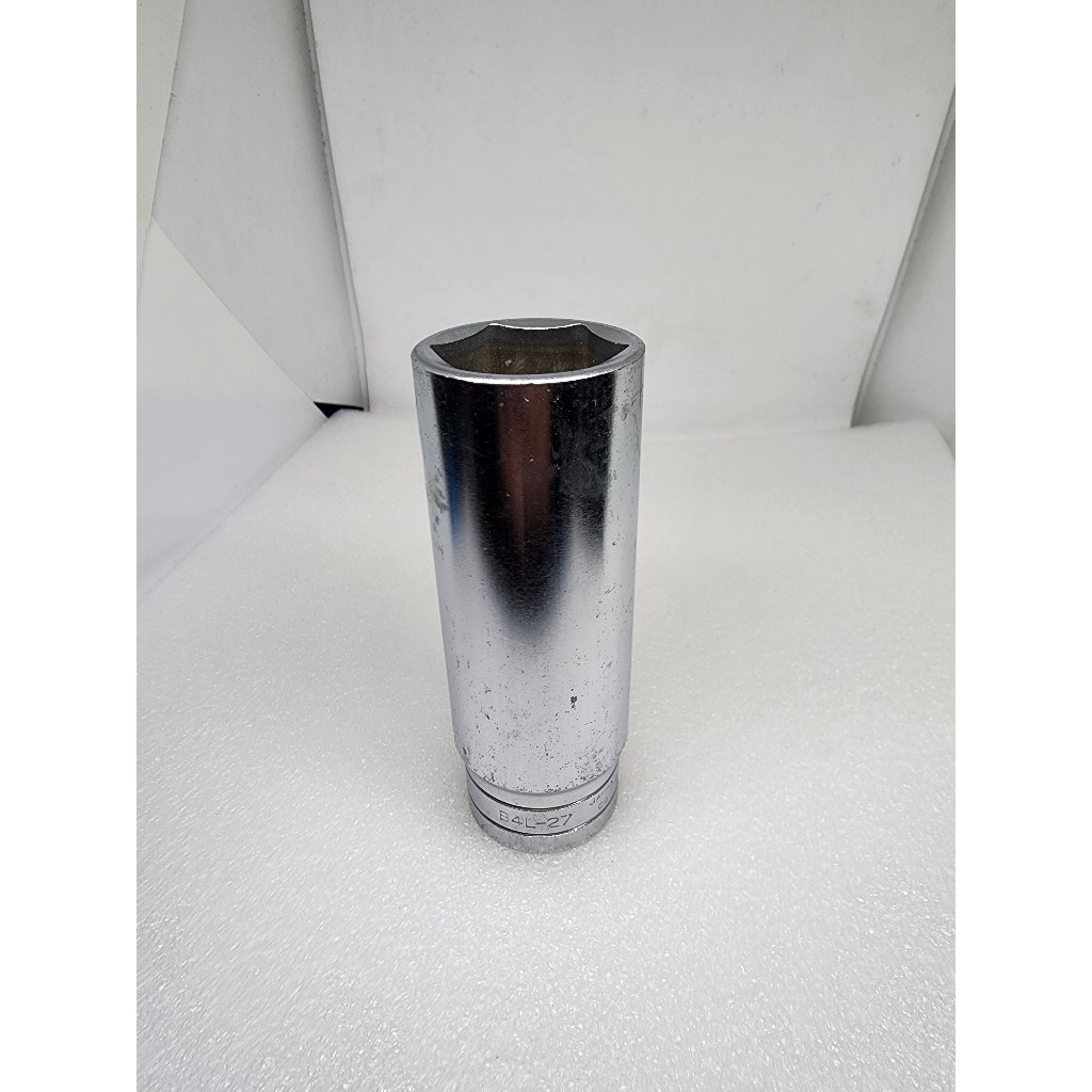 KTC 1/2" dr. Deep Socket 27mm 6pt B4L-27 Kunci Socket Panjang 27mm 6pt