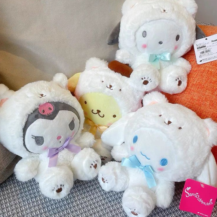 Super Produk  BONEKA MELODY CINNAMOROLL KUROMI POCHACCO DOG POMPOMPURIN PURIN WHITE SERIES