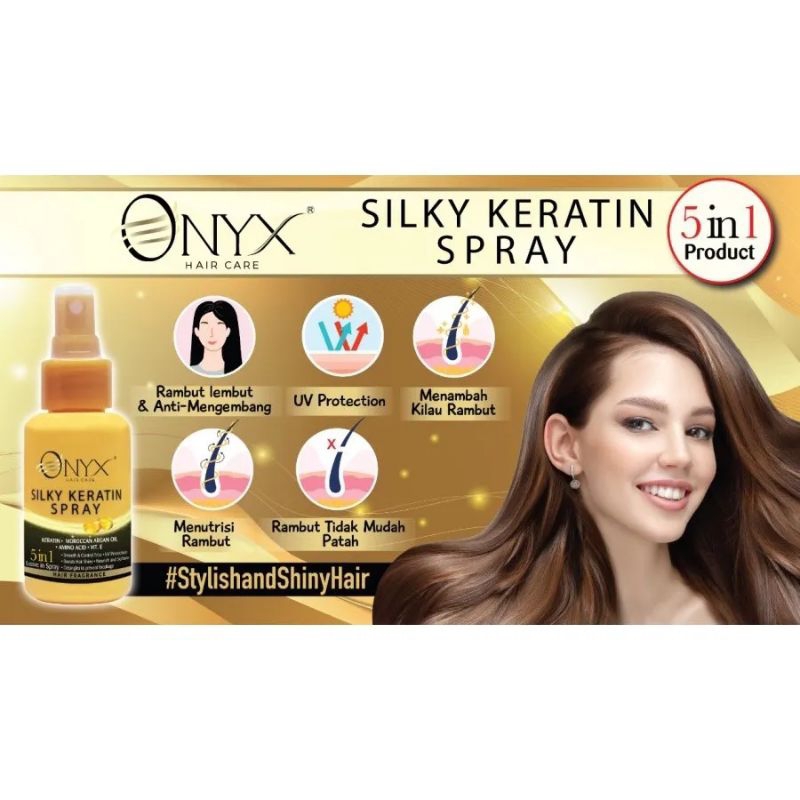 onixsilky keratin spray minyak rambut pelembab rambut pria&wanita