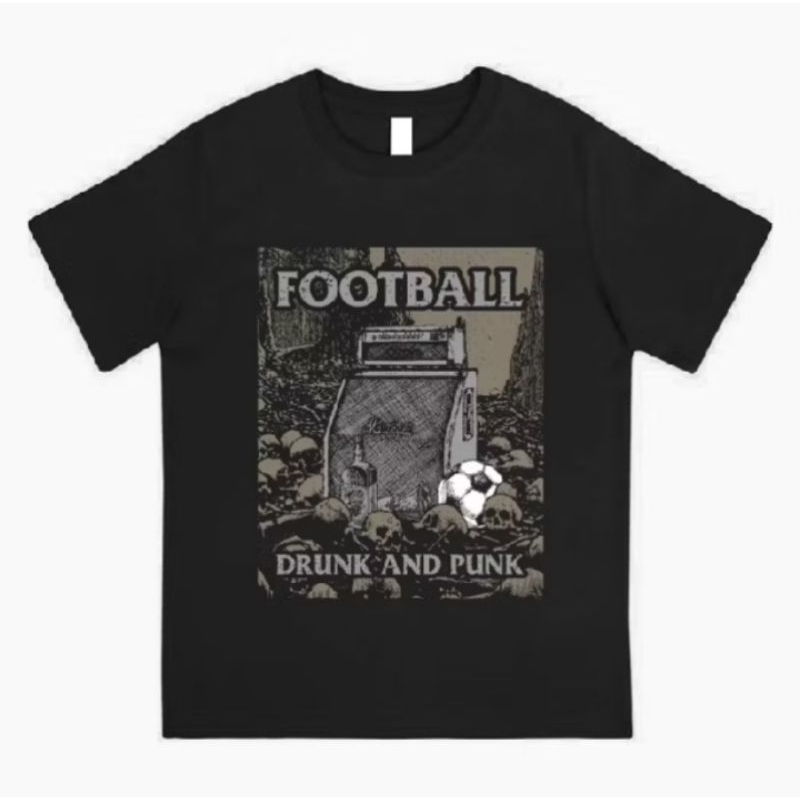 T-shirt FOOTBALL DRUNK AND PUNK #Tshirt punk FOOTBALL#kaos football#kaos casual#Kaos punk#
