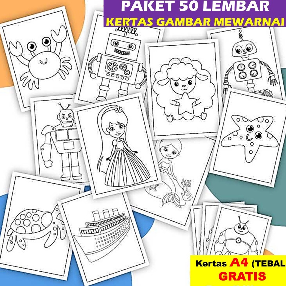 

Best Testimoni Gambar Mewarnai A4 Paket 5 Gambar Berbeda Gambar Sketsa Karakter TK PAUD SD Kertas HVS Tebal
