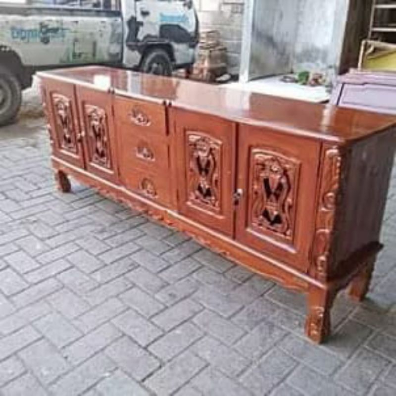 Buffet TV Jati Jepara Meja Konsul Rata Padang Mojopahit Palembang