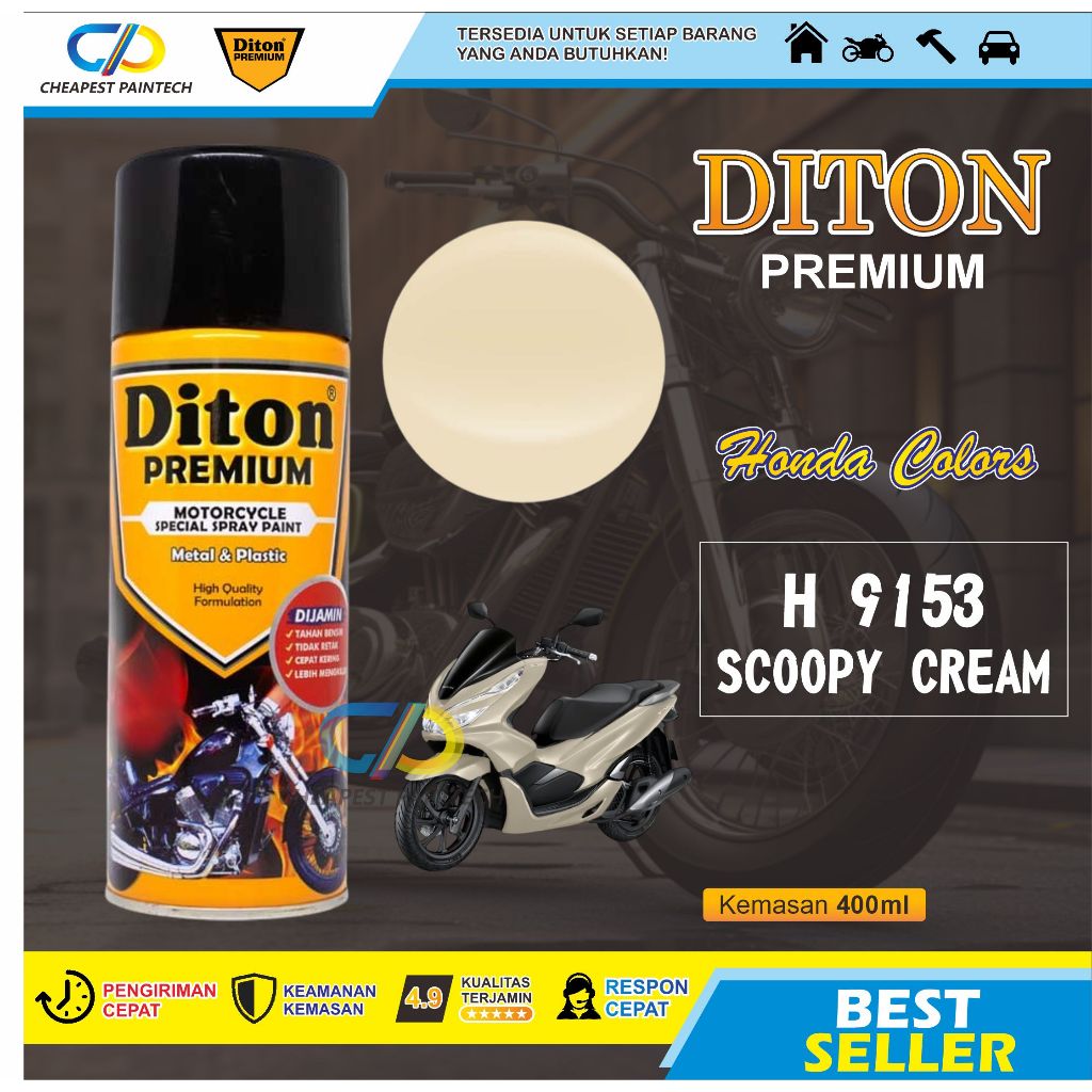 DITON PREMIUM HONDA COLOURS NO H9153 SCOPPY CREAM CAT SEMPROT PYLOX PILOK
