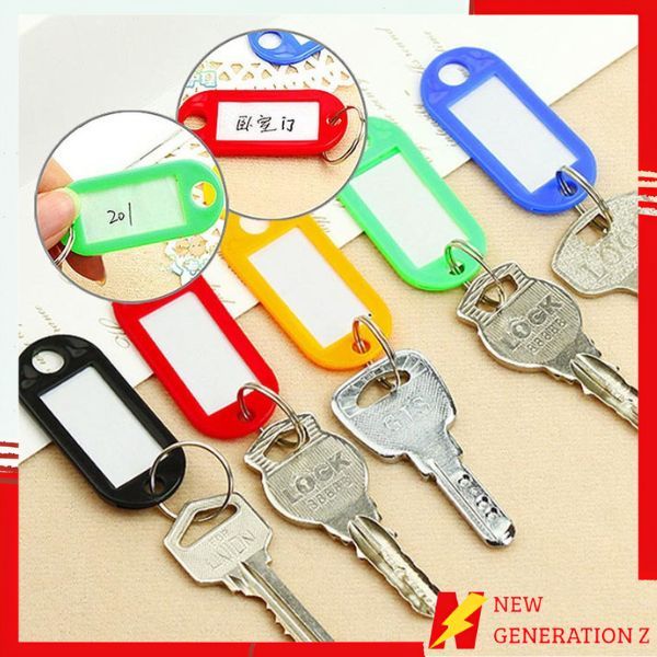 

NGZ Name Tag Gantungan Kunci Warna-Warni Label Nama Plastik Keychan Ring Name tag Ganci Colors