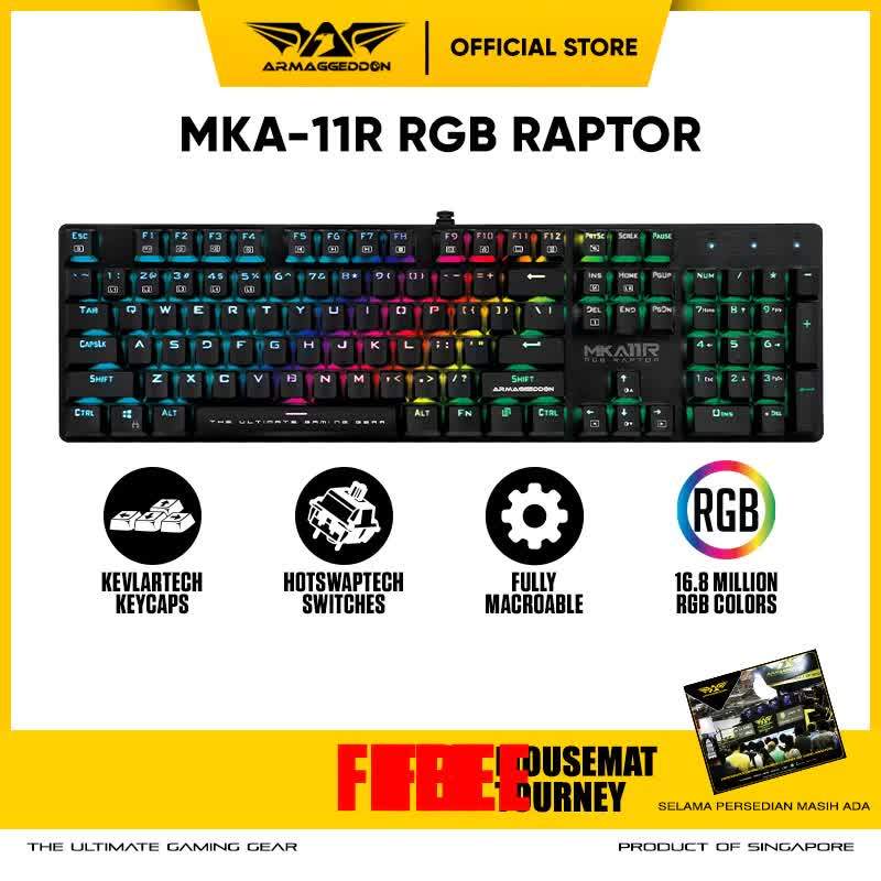 Keyboard Gaming Mechanical Armaggeddon  MKA-11R RGB Raptor - Gransi Resmi 2 Tahun