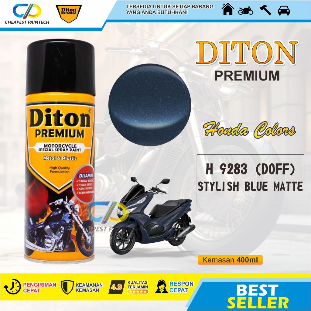DITON PREMIUM HONDA COLOURS NO H9283 STYLISH BLUE MATTE CAT SEMPROT PYLOX PILOK