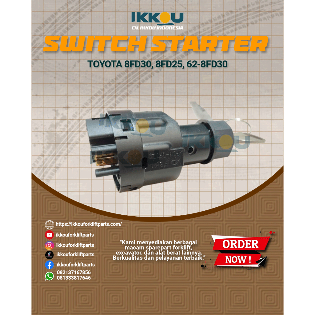 SWITCH-STARTER, 57590-23332-71, TOYOTA-8FD30, 8FD25, 62-8FD30