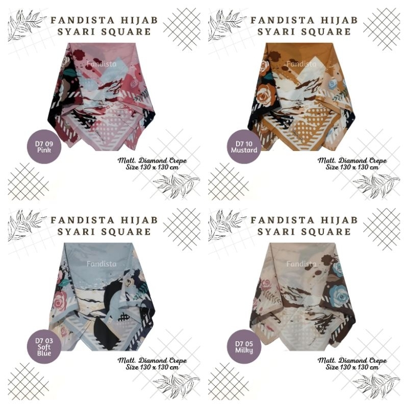 Hijab segiempat syari - Jilbab segiempat diamond motif jumbo