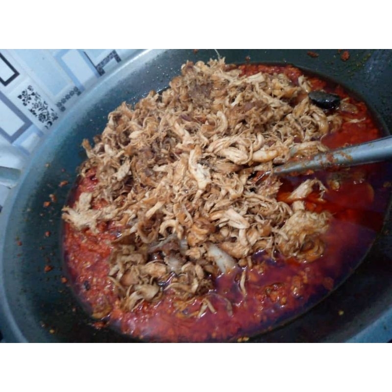 

sambal Suir ayam pelengkap makan nasi