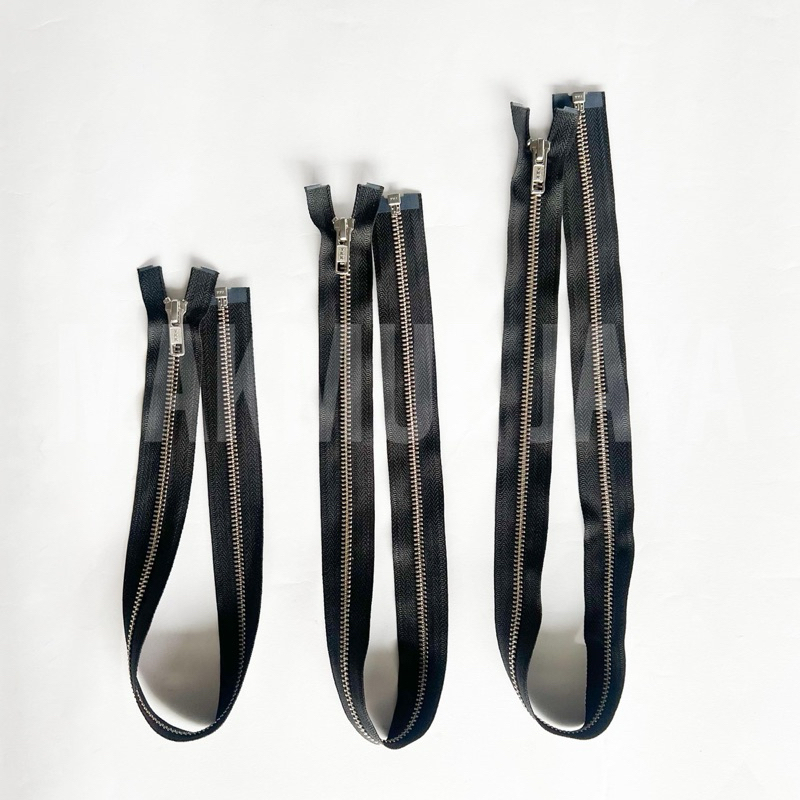 Resleting Jaket YKK Gigi Besi Nikel 50cm 60cm 70cm