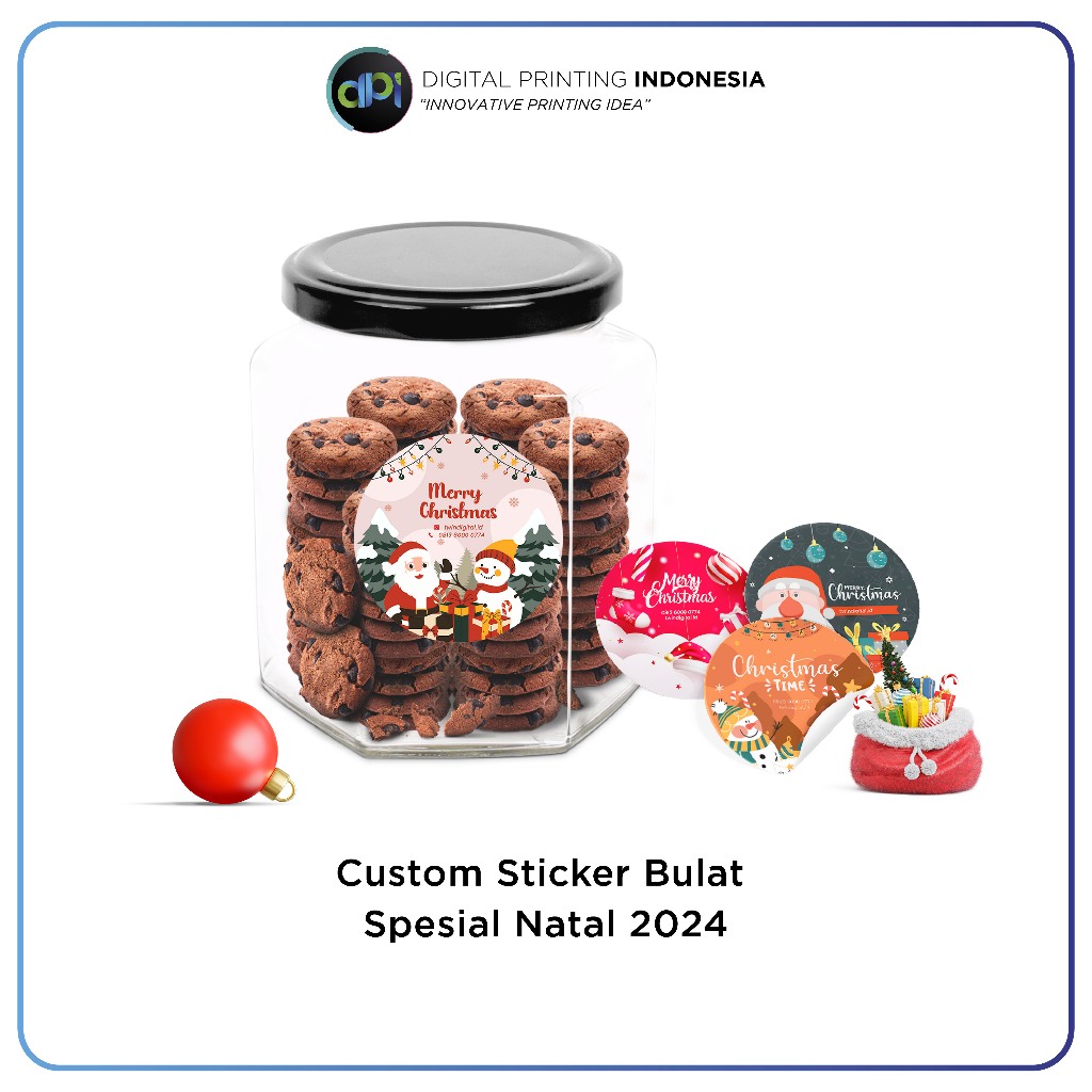 

Custom Sticker Label Kemasan Produk Makanan Minuman Spesial Natal - Stiker Parcel Kue Christmas