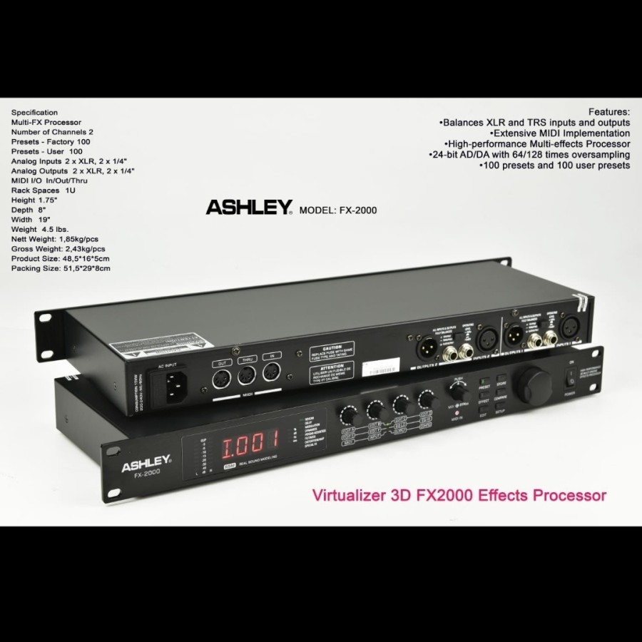 effect processor ashley fx2000 fx 2000 virtualizer 3D original