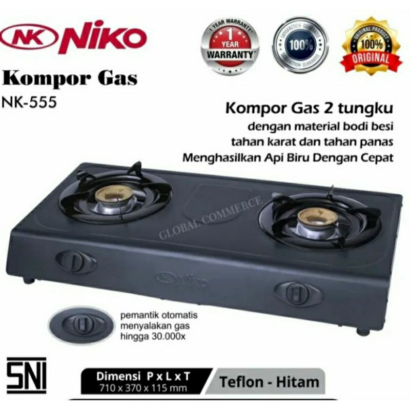 Kompor 2 Tungku NIKO 555 - Termurah