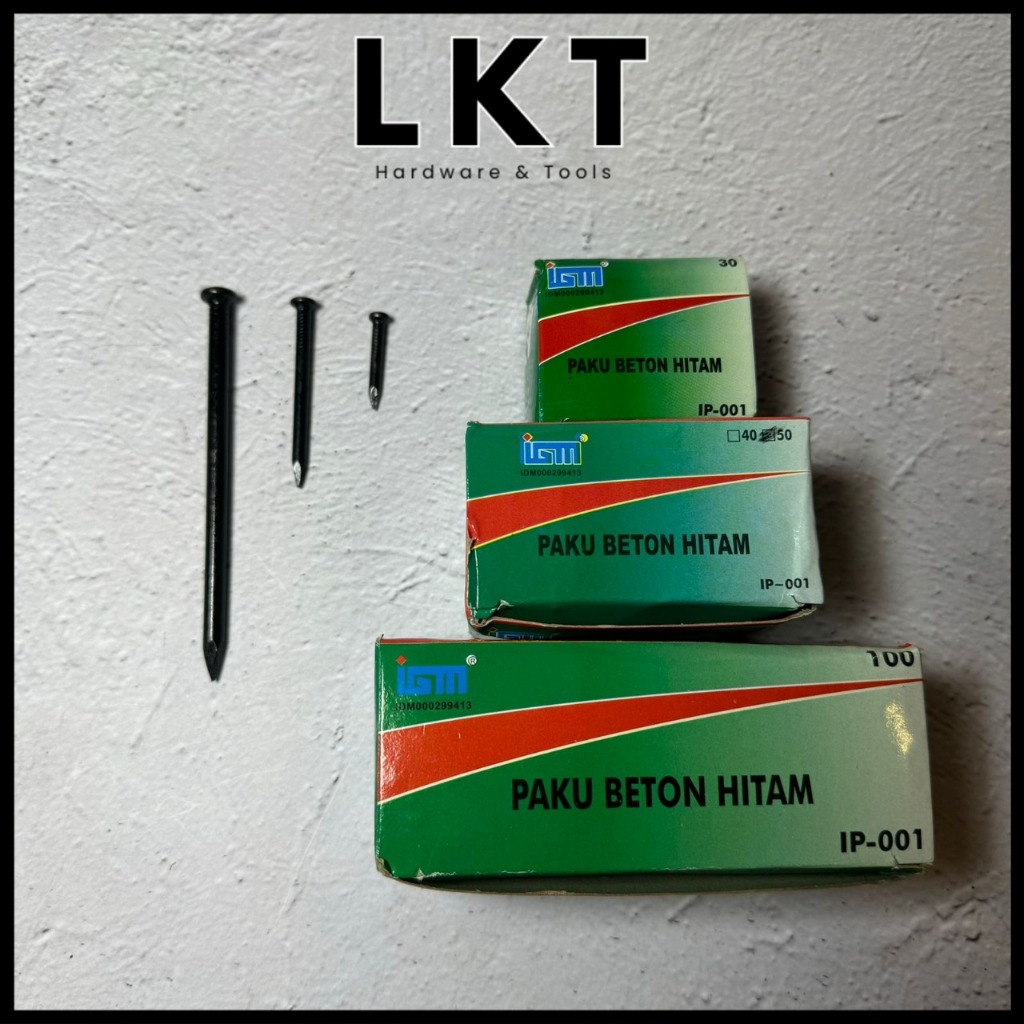 IGM Paku Beton Galvanis Hitam Tebal 20 25 30 40 50 60 70 100 120 mm [1 Kotak]