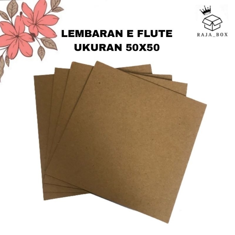 Lembaran E Flute 2mm Ukuran 50x50 Bahan Kardus Lembaran