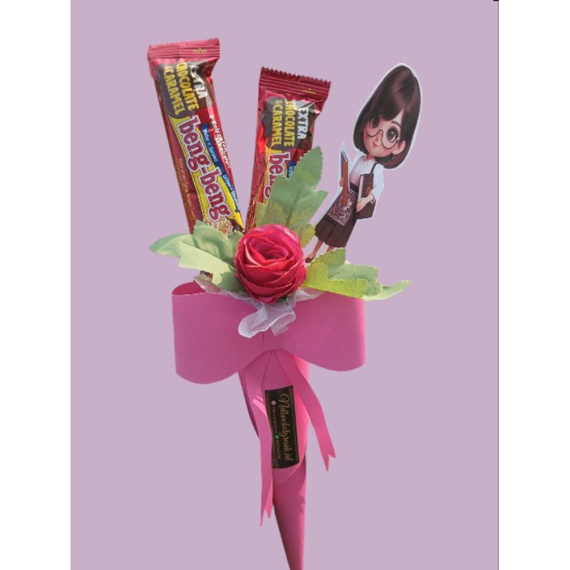 Buket Hari Guru, Buket Mini, Buket Jajan Coklat