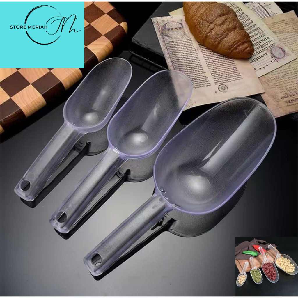 SM TERMURAH Ice Scoop Serokan Es Batu Sendok Es Batu Plastik Acrylic Serokan Kacang Kopi Plastik Ser