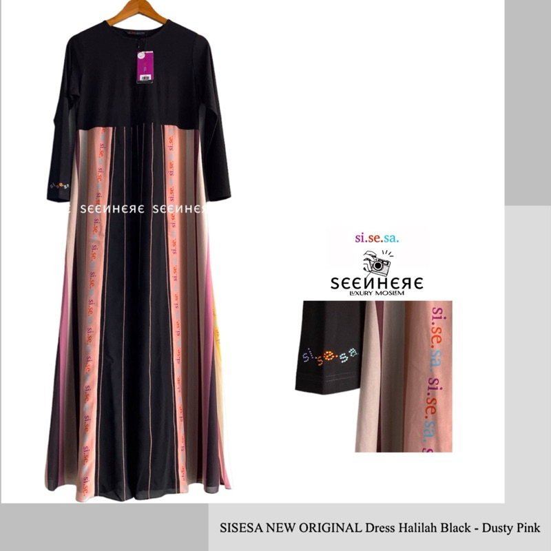 SISESA NEW ORIGINAL GUARANTEED - DRESS Halilah Swarovski Black LIMITED (size.100/145)