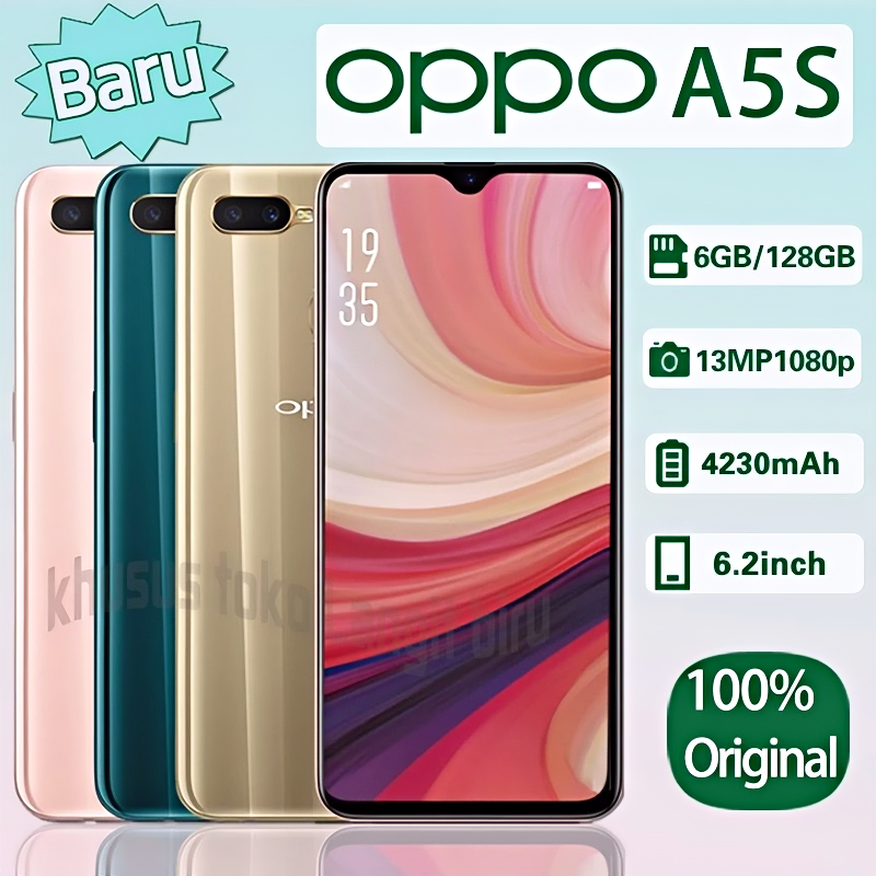 HP OPPO A5S RAM 6/128GB Garansi 1 tahun 6.2inch fullset sidik jari, BISA COD