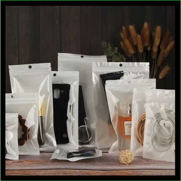 

Plastik Klip Aksesoris (1 Pack) Kemasan Zipp Putih Susu