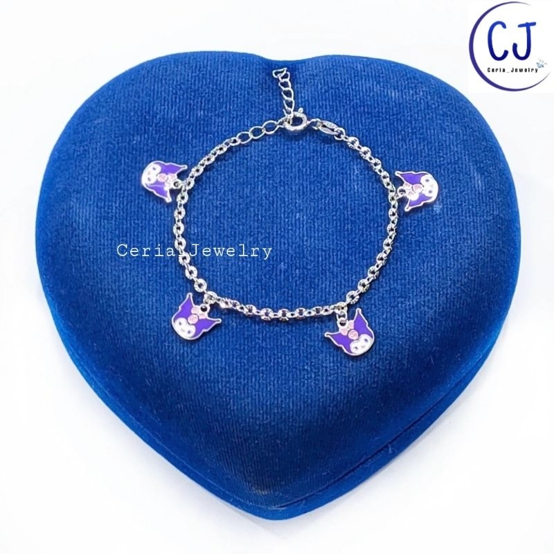 Gelang Anak Koromi Perak Asli Silver 925 Lapis Emas Putih Asli Gelang Anak Koromi - Gelang Anak Anti