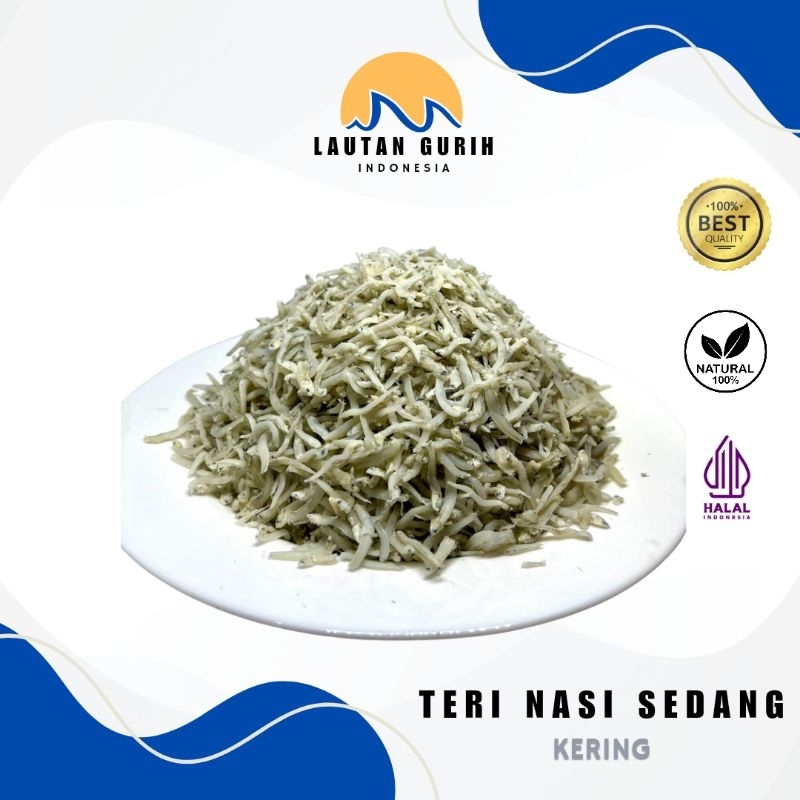 

Teri Nasi putih Toge sedang pilihan kering enak asli khas medan 250 gram