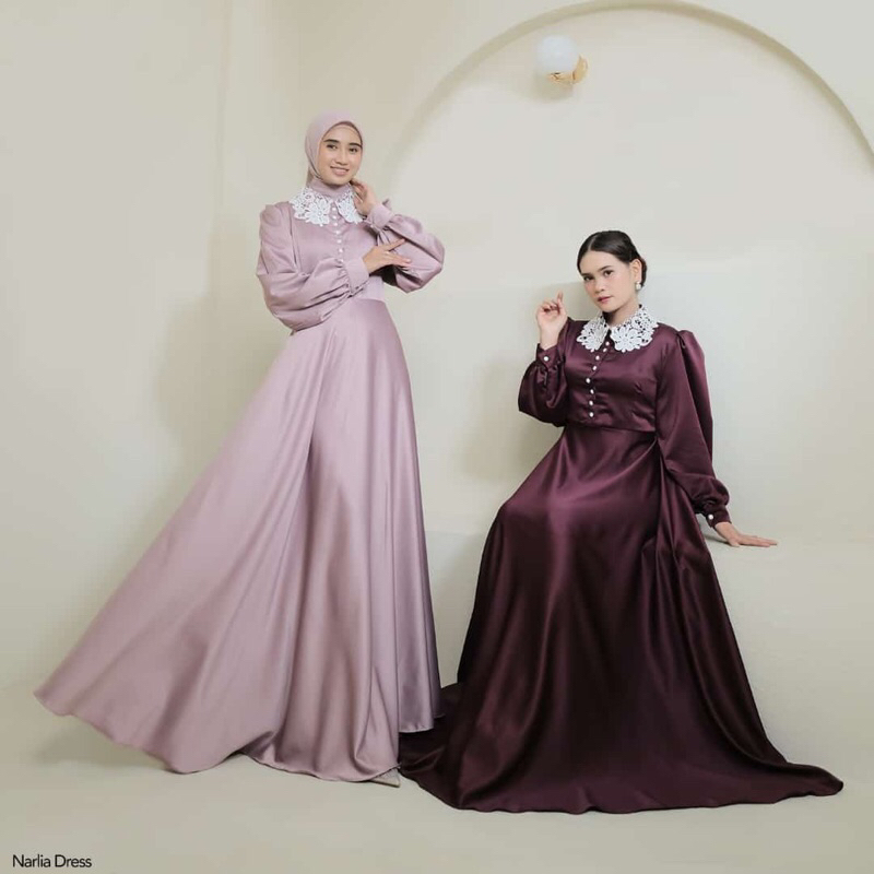MIANI DRESS FLAFQUINN DRESS SATIN SILK PREMIUM ORIGINAL BUSANA MUSLIMAH