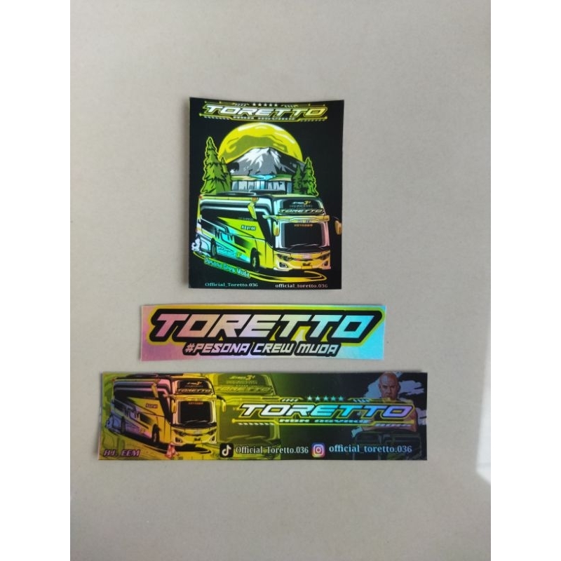 

Stiker paket Toretto julukan hologram 3 pcs anti air ori