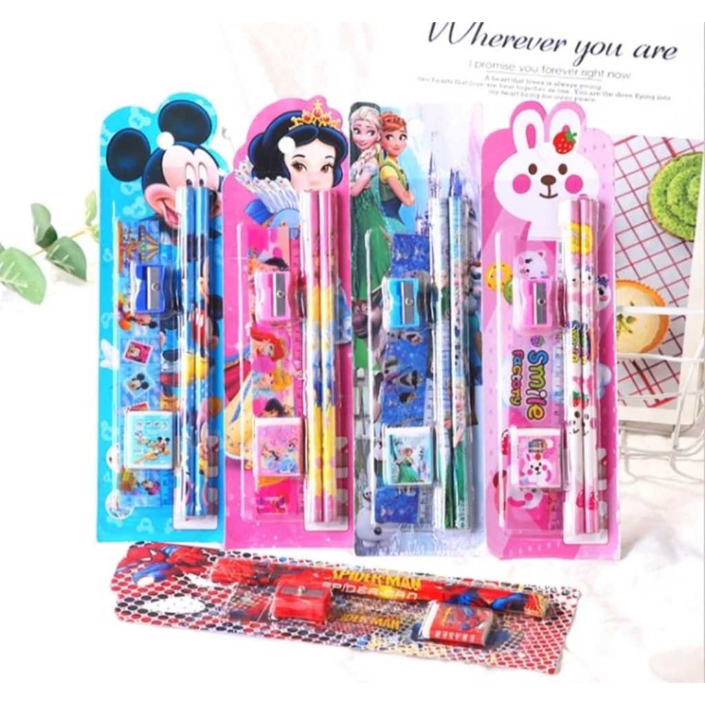 

Alat tulis karakter mini stationary set 5 in 1 alat tulis sekolah