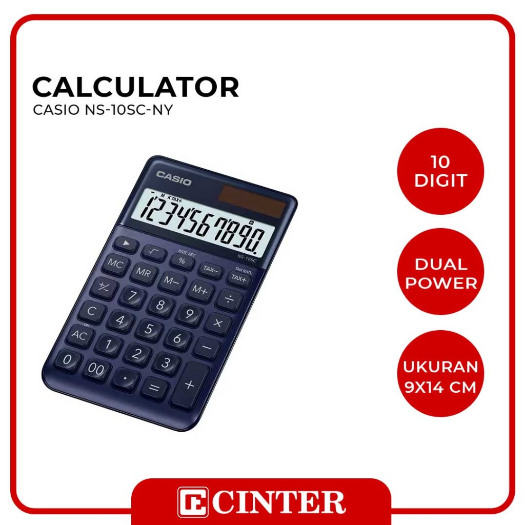 

CASIO - KALKULATOR KANTOR / CALCULATOR NS-10SC-NY 10 DGT 9X14CM