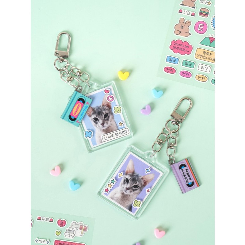 Original Daiso Retro Photo Holder Keyring