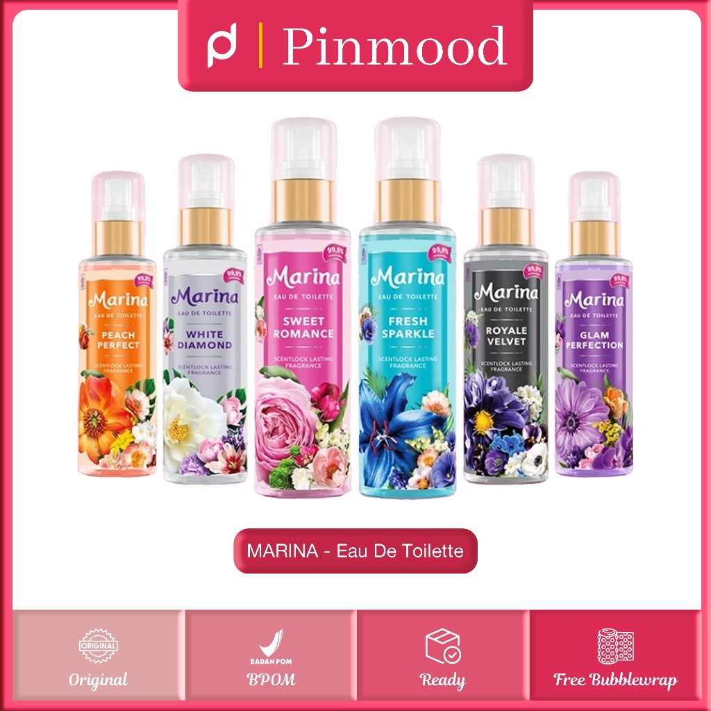 MARINA - EAU DE TOILETTE SERIES ( 150 ml ) - Perfume EDT Harum Wangi Bunga Mewah Fresh Sparkle | Gla