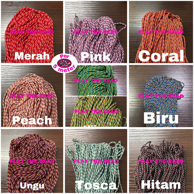 

Tali Prusik 2mm Per 5 Meter. Bahan Gelang. Tali Anyam. Tali Makrame