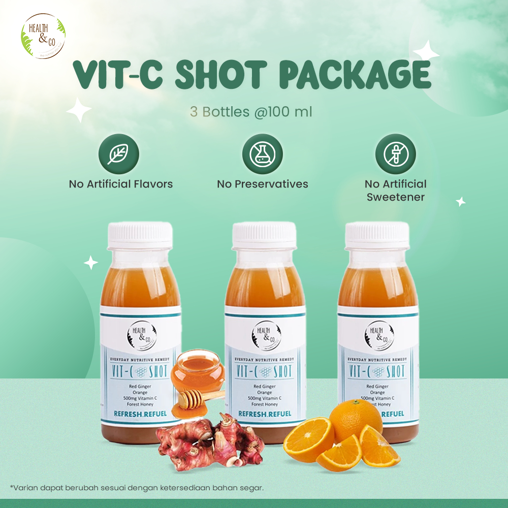 

Health & Co - VIT C Shot Package - Minuman Sehat - 3 Bottles @100ML