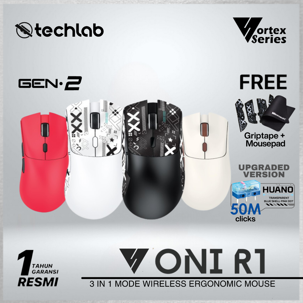Vortexseries ONI R1 Wireless Ergonomic Gaming Mouse 3 in 1 Connection / Vortex Series ONI R1