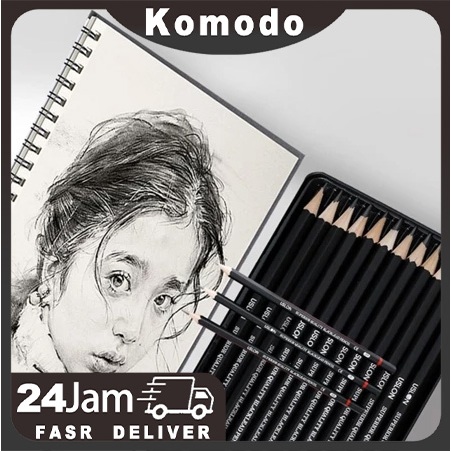

Slaypershop 12 Psc Set Pensil Sketsa 2H-8B Alat Pensil Lukis Gambar Menggambar Dng Kotak Logam
