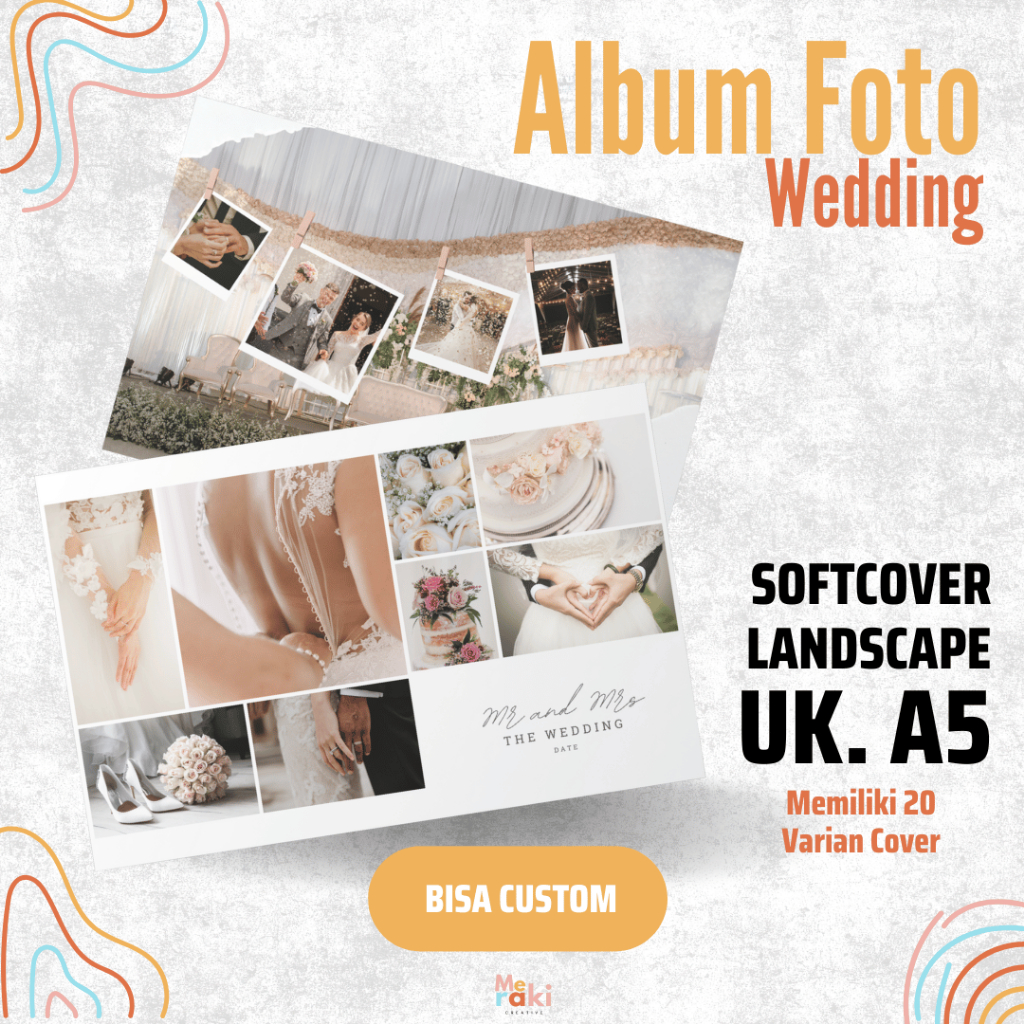 Buku Album Foto Wedding Book / Buku Pernikahan Softcover A5 Landscape
