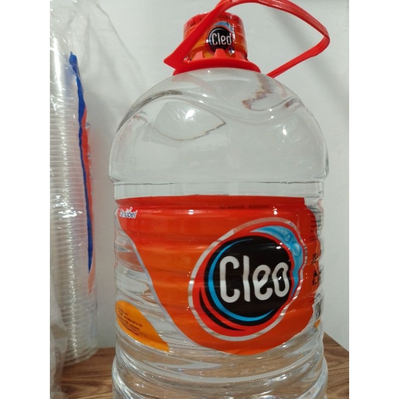 

air minum air mineral Cleo 6 liter galon kecil mini non reusable/non refill