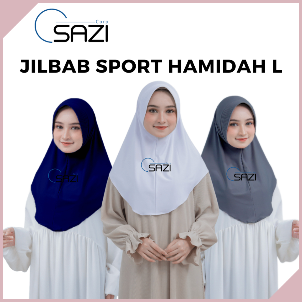Jilbab Instan / Jilbab Sport Hamidah Size L / Bergo Sport Ukuran L