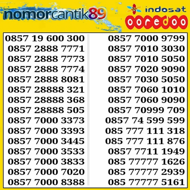 Kartu cantik Indosat Ooredoo
